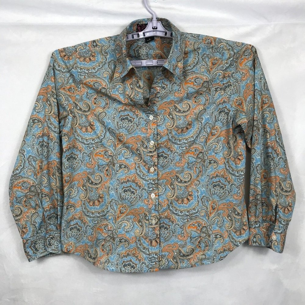 Peck & Peck Shirt Womens 16 Paisley phoebebuffay centralperk bohemian 1990s Hipp